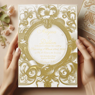 Le Faire-part de mariage royal doré
