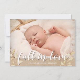 Le faire-part de naissance de feuille de chute