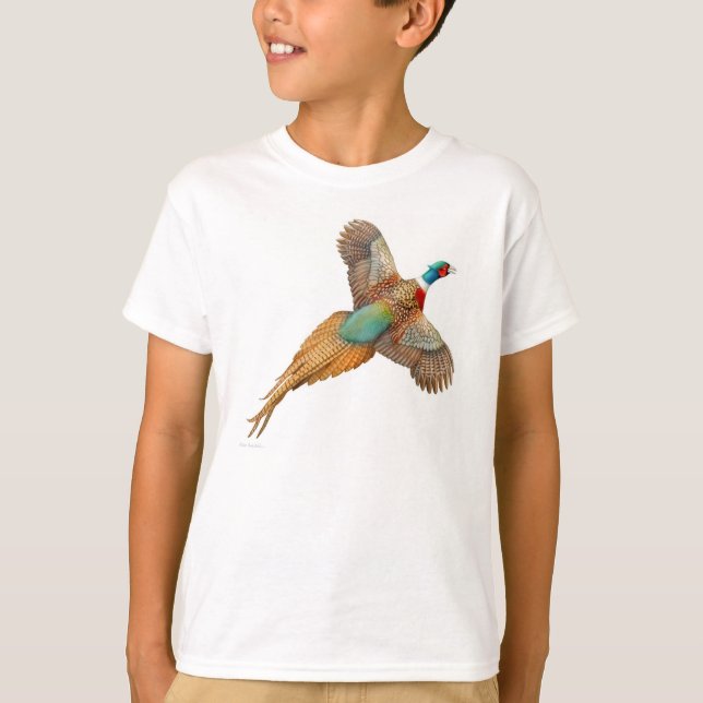 Le faisan étranglé d'anneau badine le T-shirt (Devant)