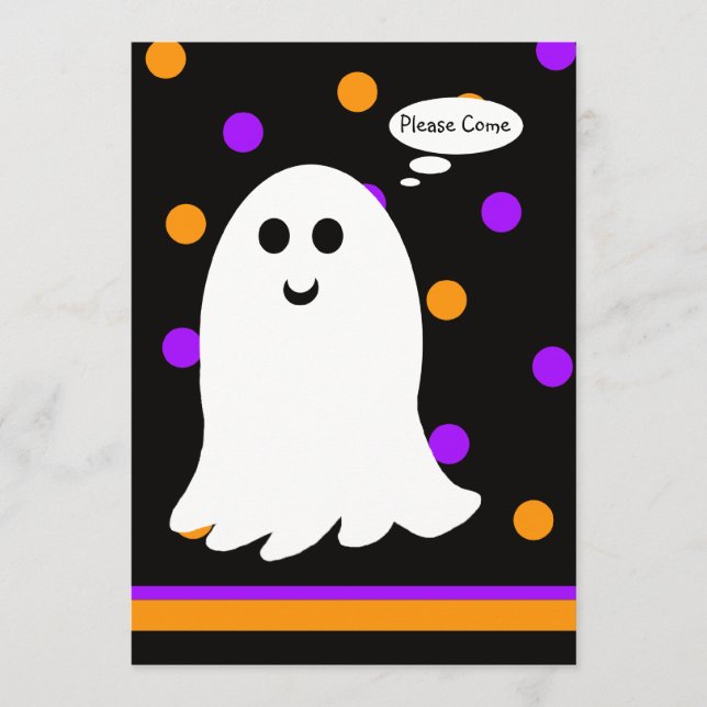 Le fantôme d'Halloween Invitation de fête d'annive (Devant)
