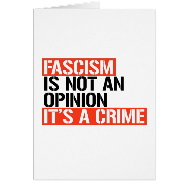 Le fascisme n'est pas une opinion (Devant)