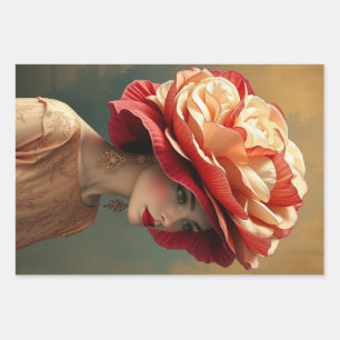 Le Femme Peony Decoupage Flat Wrapping Gift Paper