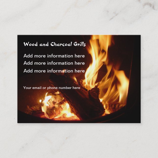 Le feu flambe des cartes de visite de grils de (Devant)