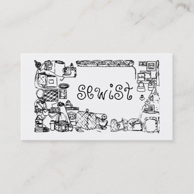 le fil de sewist cousent le carte de visite (Devant)