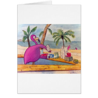 Le Flamant rose rose lunatique verse la plage de