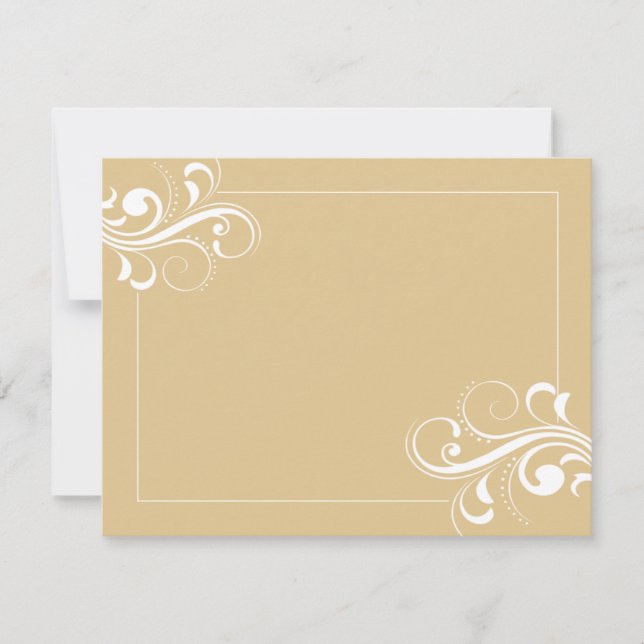 Le Fleur (white/beige) 4.25x5.5 Flat Note Car Card (Front)
