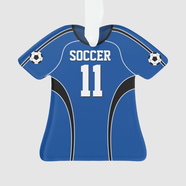 Le football Jersey bleu-foncé et blanc (devant)