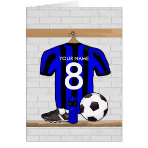 Le football Jersey noir et bleu personnalisé du