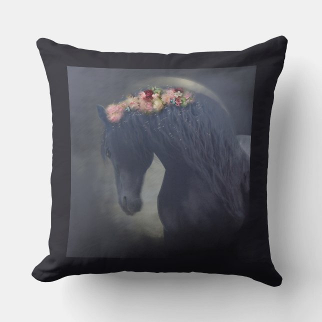 Le friésien noir - Coussin (Recto)
