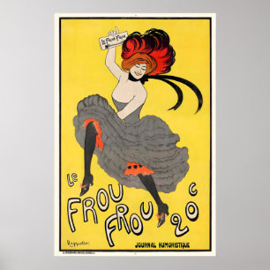 Le Frou Frou Affiche d'art vintage - CadreNon enca