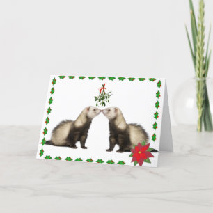 Le furet se bécote la carte de vacances