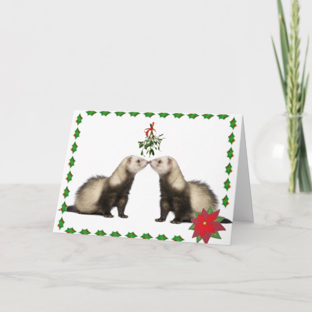 Le furet se bécote la carte de vacances (Devant)