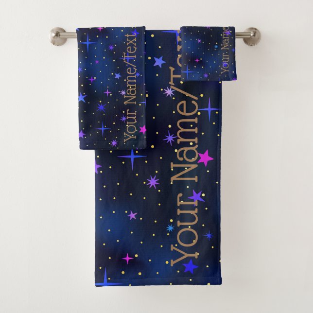 Le Galaxy Stars Minuit Bleu Serviette De Bain Ense (En situation)