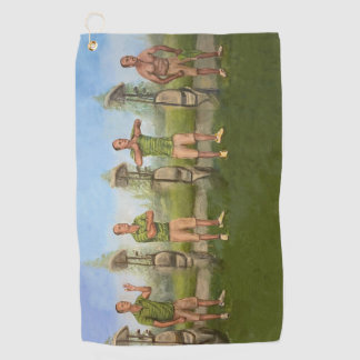 Le gars du golf pique. Serviette de golf