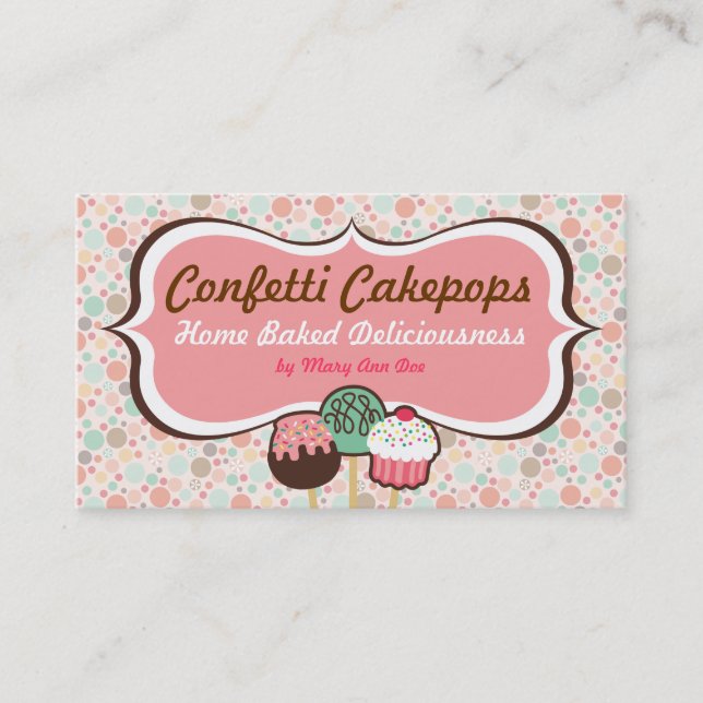 Le gâteau de confettis saute des cartes de visite (Devant)