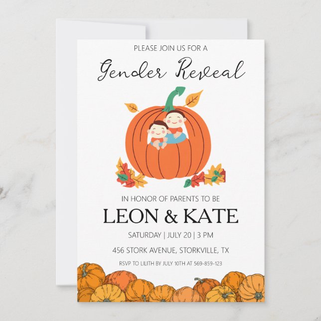 Le genre citrouille révèle des invitations (Devant)