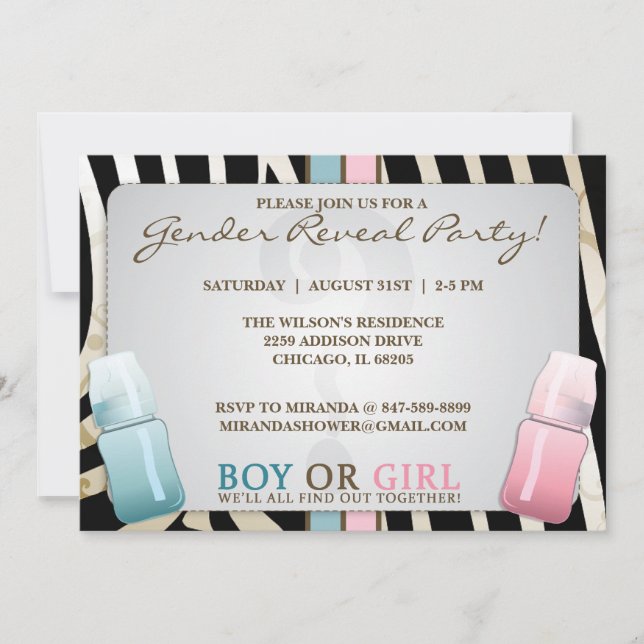 Le genre indiquent des invitations de garçon ou de (Devant)