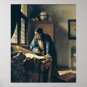 Le géographe par Vermeer - affiche