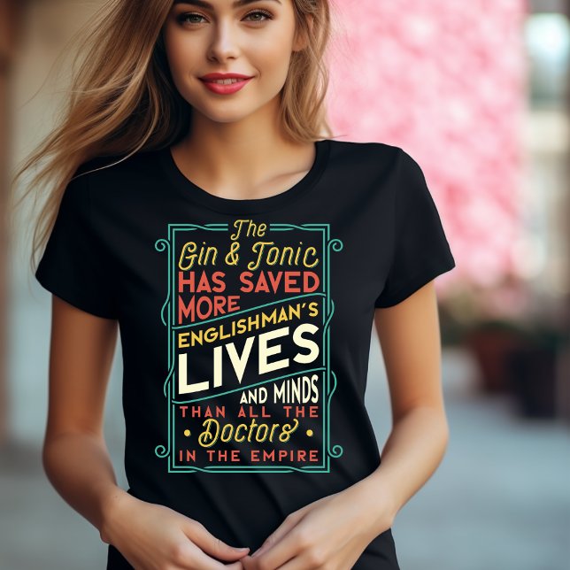 Le Gin et Tonic a sauvé le T-shirt anglais (Créateur téléchargé)