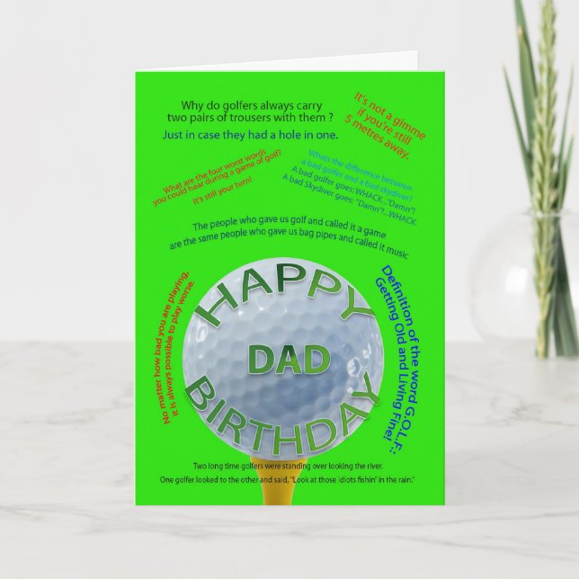 Le golf plaisante carte d'anniversaire pour le (Devant)