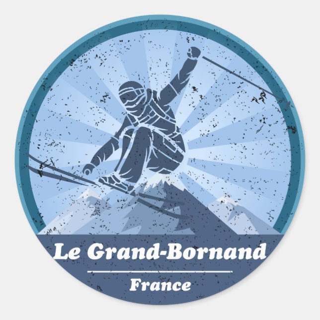 Le Grand-Bornand Station de ski Skieur - Sticker (Devant)