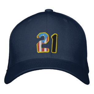 Le grand Casquette de baseball numéro 21 brodé