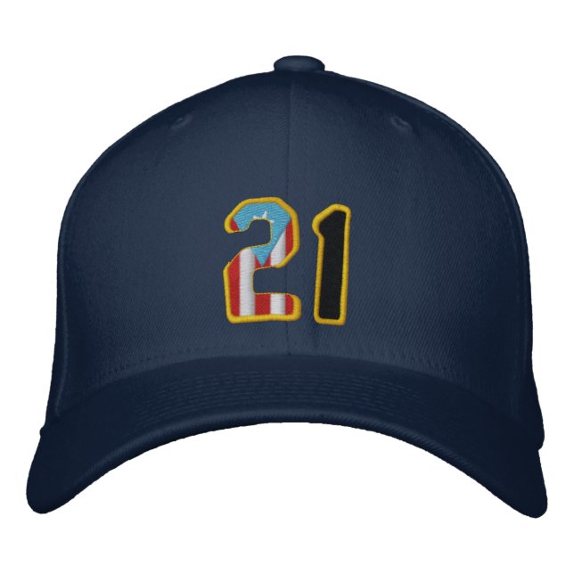 Le grand Casquette de baseball numéro 21 brodé (Devant)