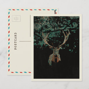 Le grand cerf dans les bois carte postale