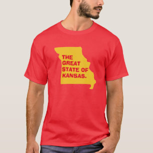 Le Grand Etat du Kansas : T-shirt de la carte du M
