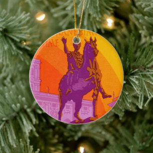 Le Grand Hotel Roma Statue, Italy, Vintage Travel Ceramic Ornament