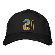 Le grand numéro 21 brodé Casquette en détresse