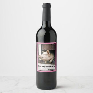 Le grand vin de porc rose et le Étiquette de vin m