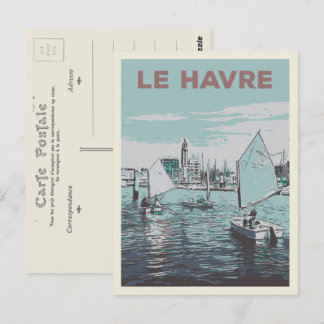 Le Havre sailing marina illustration France Postcard