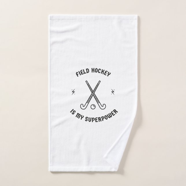 Le hockey sur gazon est ma superpuissance (Serviette à main)