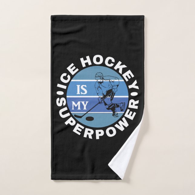 Le hockey sur glace est ma superpuissance (Serviette à main)