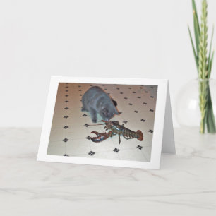 Le homard font la carte cuire au four