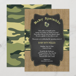 Le Invitation à saupoudrer de camo vert, camouflag