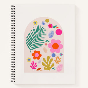 Le Jardin 04 Retro Flowers Modern Floral Notebook