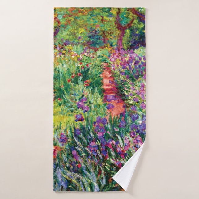Le jardin d'iris par Claude Monet (Serviette de bain)