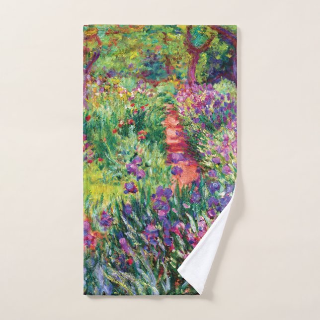Le jardin d'iris par Claude Monet (Serviette à main)