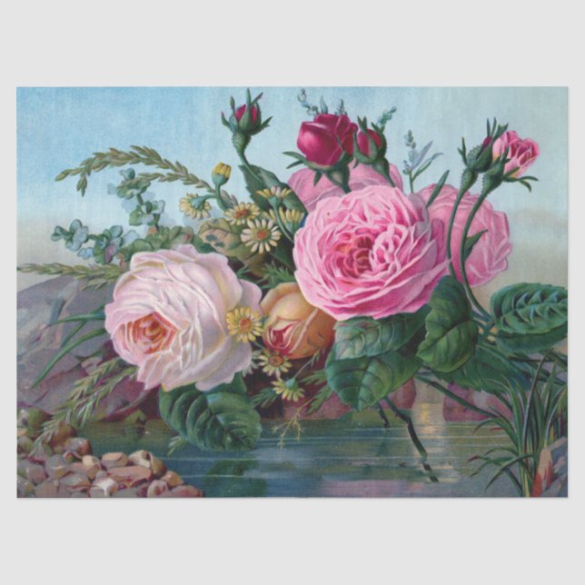 Le jardin fleurit le papier de soie de soie (Recto)
