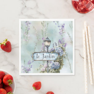 Le Jardin (the garden) Pretty Purple Flowers  Napkin