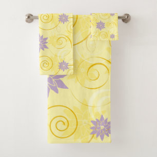 Le jaune tourbillonne avec le motif de fleur
