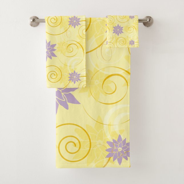 Le jaune tourbillonne avec le motif de fleur (En situation)