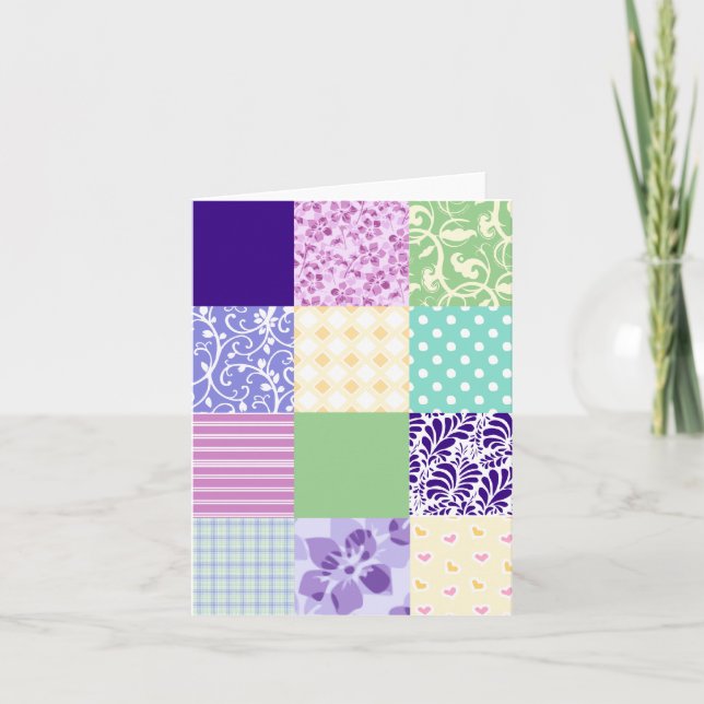 Le joli édredon de patchwork a inspiré des cartes (Devant)