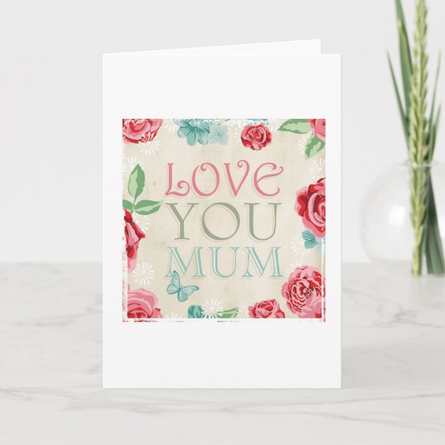 Le jour de mère "amour vous carte de voeux de (Devant)
