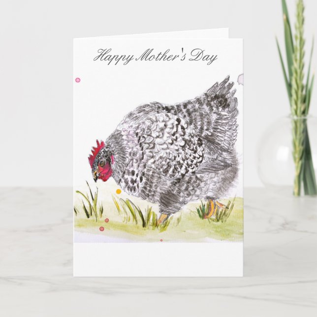 Le jour de mère de carte de voeux de poulet de (Devant)
