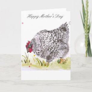Le jour de mère de carte de voeux de poulet de