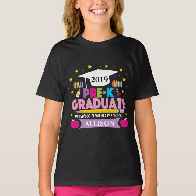 Le jour passé de la fille du T-shirt de Pre-K (Devant)