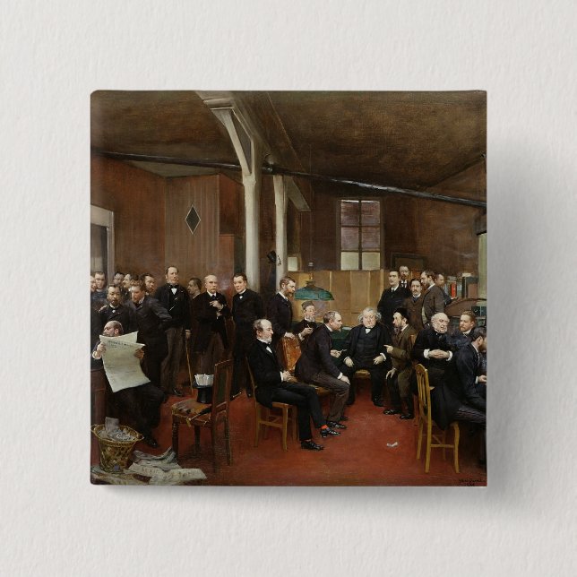 Le Journal des Debats, 1889 2 Inch Square Button (Front)